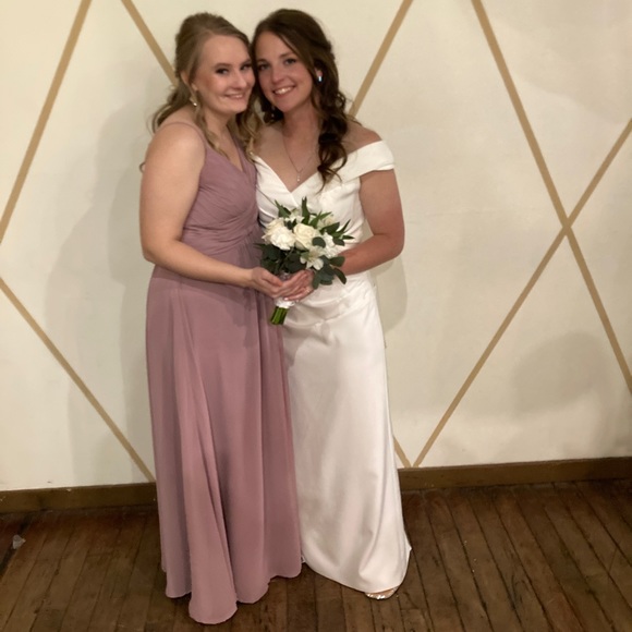 Dusty Rose Azazie Size 12 Bridesmaid Dress - Picture 7 of 7